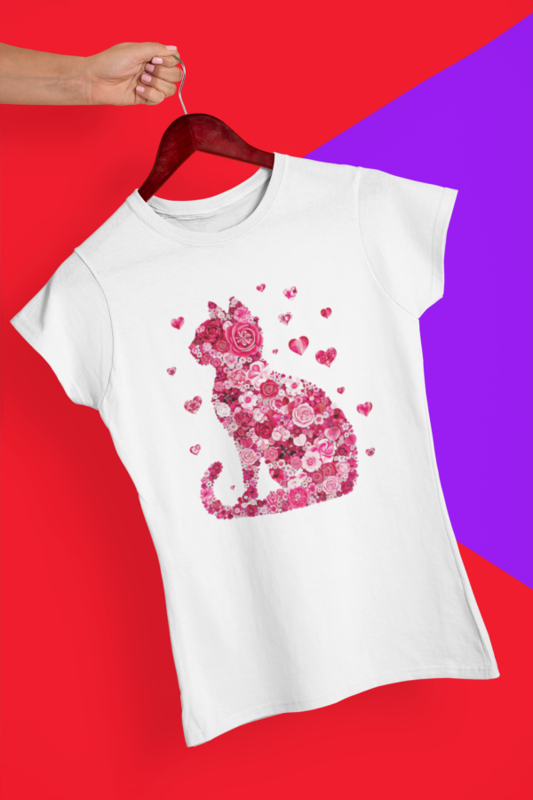 Valentines Cat Graphic T-shirt